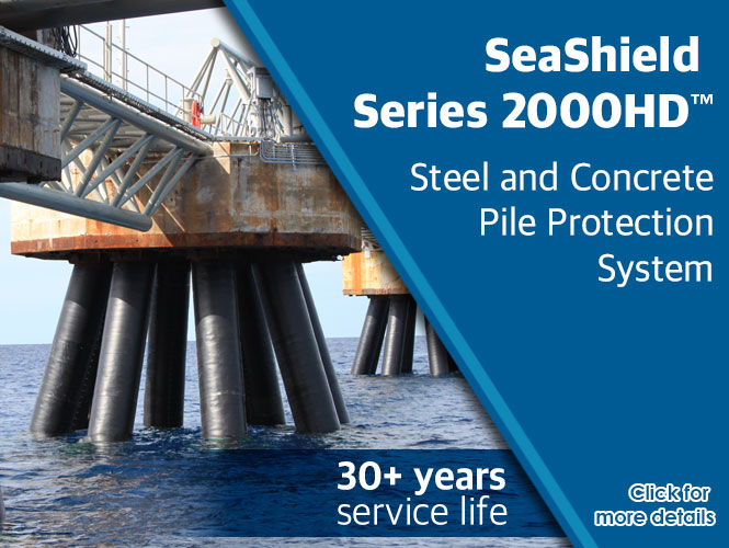 SeaShield Series 2000HD. Steel and Concrete Pile Protection System. 30+ years service life