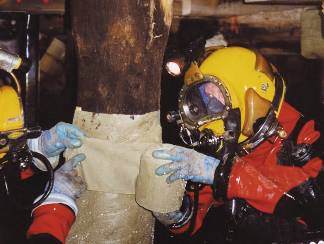 Timber pile rehabilitation using Denso Marine Piling Tape