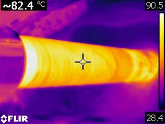 Denso Hotline tape view under thermal reading.