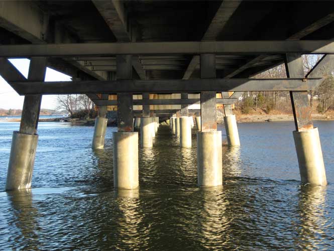 SeaShield 500 on piles below a large boardwalk