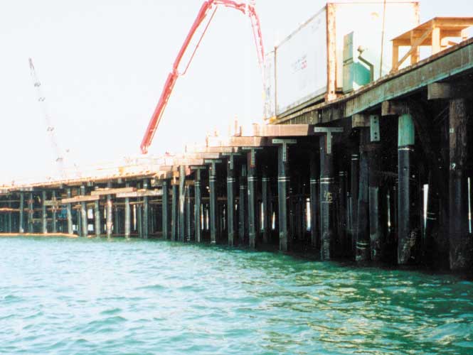 SeaShield 160 on boardwalk piles