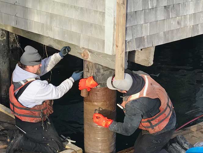 SeaShield Series 70 being installed under a building