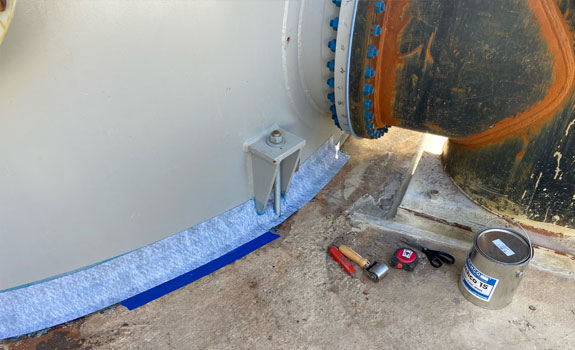 Viscotaq products used to protect storage tank base