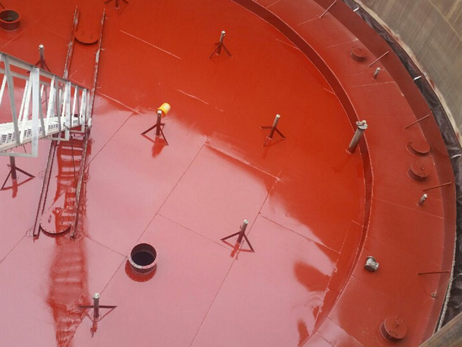 Industrial Storage Tanks Protection, Top of red tank