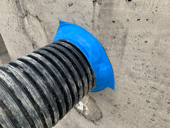 Viscotaq Viscowrap sealing on wall penetration